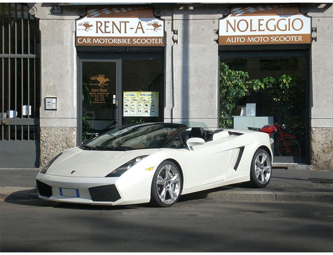 Rent a Lamborghini Gallardo Spyder in Milan, Florence, Zurich, Como