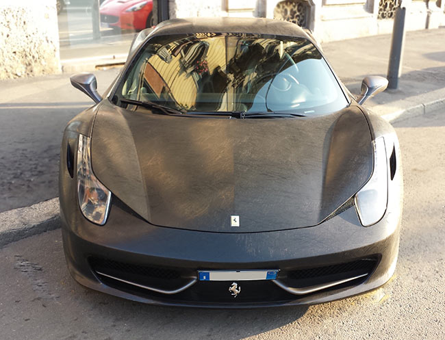Rent a Ferrari 458 Italia (Black) in Milan, Florence, Zurich, Como