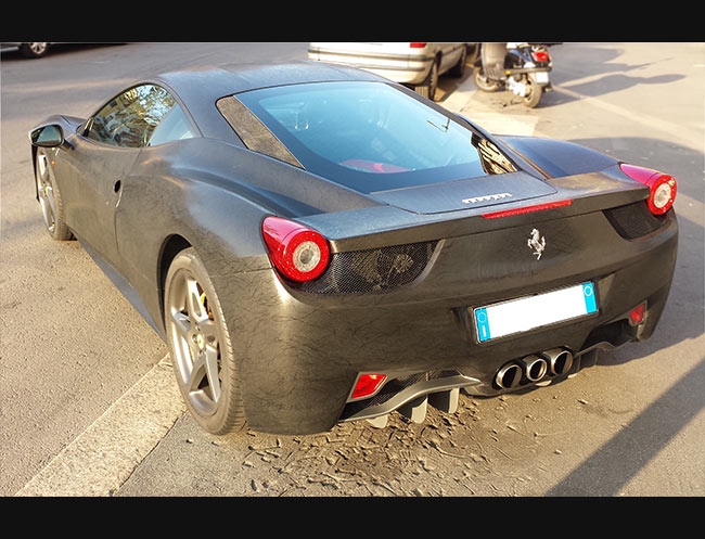 Rent a Ferrari 458 Italia (Black) in Milan, Florence, Zurich, Como