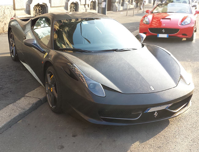 Rent a Ferrari 458 Italia (Black) in Milan, Florence, Zurich, Como