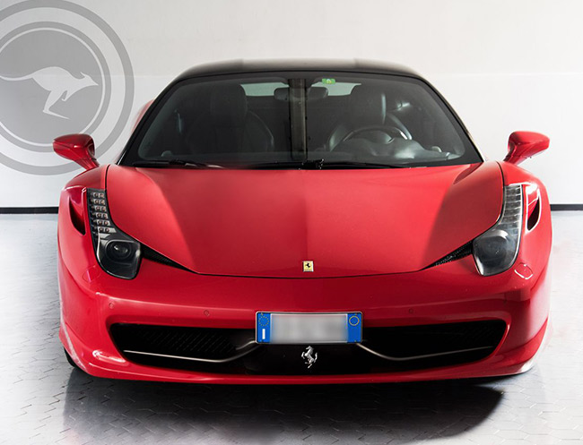 Rent a Ferrari 458 Italia (Red & Black) in Milan, Florence, Zurich, Como